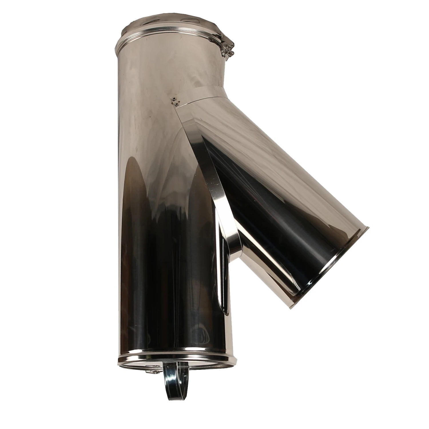 6 Inch (150mm) Twin Wall 45 Degree Tee (with Plug) Inc Locking Band(6 Inch Twin Wall 45 Degree Tee With Plug) 1 6 Inch (150mm) Twin Wall 45 Degree Tee (with Plug) Inc Locking Band(6 Inch Twin Wall 45 Degree Tee With Plug)