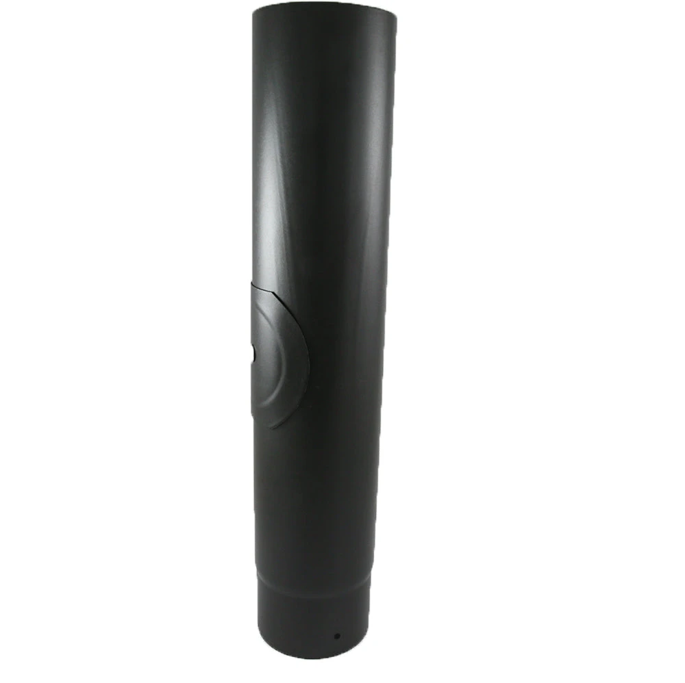 1 Metre Straight 5 Inch Black Flue Section With Door(1 Metre Straight 5 Inch Black Flue Section With Door)