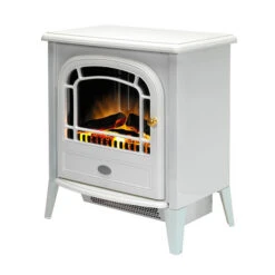 Dimplex Courchevel 2kW Electric Freestanding Stove White, Optiflame(Dimplex Courchevel 2kw Electric Inset Stove Optiflame) -Cheap Arizona Shop CVL20CourchevelLeftAngleMED