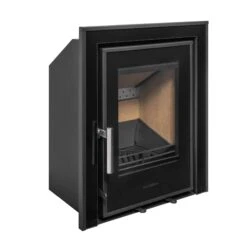 Mazona Clovelly 400 5kW 3 Sided Glass Trim Stove, Multifuel, Woodburning, Cassette, Inset, Eco Design Approved, Defra Approved(Mazona Clovelly 400 Cassette Stove) -Cheap Arizona Shop Kindale400Angle5