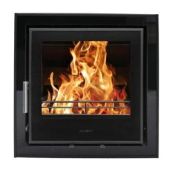Mazona Clovelly 550 6kW 4 SidedGlass Trim Stove, Multifuel, Woodburning, Cassette, Inset, Eco Design Approved, Defra Approved(Mazona Clovelly 550 Cassette Stove)
