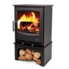 Mazona Rye 5 KW Multifuel Woodburning Stove, With Log Store, Freestanding, Eco Design Approved, Defra Approved(Mazona Rye 5 Kw Ecodesign Ready Multi Fuel Stove With Log Store)