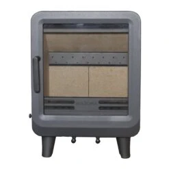 Mazona Heatwave 5kW Multifuel Woodburning Stove, Grey Freestanding Eco Design Approved, Defra Approved(Mazona Heatwave 5kw Multifuel Woodburning Stove Grey Freestanding Eco Design Approved Defra Approved) -Cheap Arizona Shop Orka5GreyAngle1