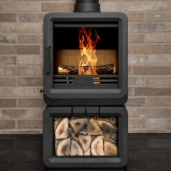 Mazona Heatwave 5kW Multifuel Stove Log Store, Woodburning, Freestanding, Eco Design Approved, Defra Approved(Mazona Heatwave 5kw Multifuel Stove Log Store Woodburning Freestanding Eco Design Approved Defra Approved)