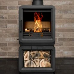 Mazona Heatwave Grey 5kW Multifuel Stove Log Store, Woodburning, Freestanding, Eco Design Approved, Defra Approved(Mazona Heatwave Grey 5kw Multifuel Stove Log Store Woodburning Freestanding Eco Design Approved Defra Approved)