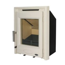 Mazona Dedham 5kW Stove Enamel Cream, Multifuel, Woodburning, Inset, Eco Design Approved, Defra Approved(Mazona Dedham 5kw Stove Enamel Cream Multifuel Woodburning Inset Eco Design Approved Defra Approved) -Cheap Arizona Shop Portland5EnamelCreamAngle2