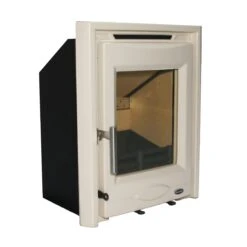 Mazona Dedham 5kW Stove Enamel Cream, Multifuel, Woodburning, Inset, Eco Design Approved, Defra Approved(Mazona Dedham 5kw Stove Enamel Cream Multifuel Woodburning Inset Eco Design Approved Defra Approved) -Cheap Arizona Shop Portland5EnamelCreamAngle3