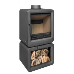 Mazona Heatwave Grey 5kW Multifuel Stove Log Store, Woodburning, Freestanding, Eco Design Approved, Defra Approved(Mazona Heatwave Grey 5kw Multifuel Stove Log Store Woodburning Freestanding Eco Design Approved Defra Approved) -Cheap Arizona Shop Stove 28 Side