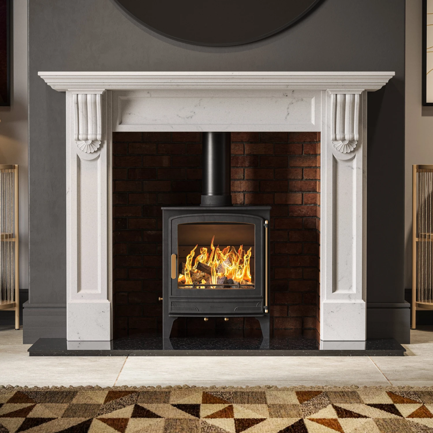 Mazona Warwick Widescreen 5kW Multifuel Woodburning Stove, Freestanding, Eco Design Approved, Defra Approved(Mazona Warwick Widescreen 5kw) 4 Mazona Warwick Widescreen 5kW Multifuel Woodburning Stove, Freestanding, Eco Design Approved, Defra Approved(Mazona Warwick Widescreen 5kw) - Image 4