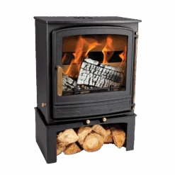 Mazona Warwick 8kW Multifuel Woodburning Stove, With Log Store, Freestanding, Eco Design Approved, Defra Approved(Mazona Warwick Eco 8kw Stove Log Store)