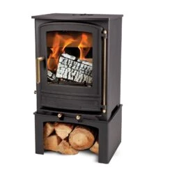 Mazona Warwick 5kW Multifuel Woodburning Stove, With Log Store, Freestanding, Eco Design Approved, Defra Approved(Mazona Warwick Eco 5kw Stove Log Store)