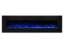 Ezee Glow XL Zara 72"Black Wall Mounted Or Recessed / Built In Electric Fire(Ezee Glow Zara Xl Black Wall Mounted Or Recessed Built In Electric Fire) -Cheap Arizona Shop Zara XL Black Blue Flame Gloss