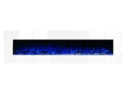 Ezee Glow XL Zara 72" White Wall Mounted Or Recessed / Built In Electric Fire(Ezee Glow Zara 72 Xl Black Wall Mounted Or Recessed Built In Electric Fire) -Cheap Arizona Shop Zara XL White Blue Flame No BG