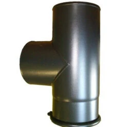 6 Inch 90 Degree Tee Black Flue Section With Door(6 Inch 90 Degree Tee Black Flue Section With Door)