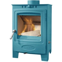 Arada Hamlet Solution 5 Compact Miami Blue Stove, Multi Fuel Wood Burning, Freestanding (S4) Ecodesign Approved, Defra Approved(Arada Hamlet Solution 5 Compact Miami Blue Stove Multi Fuel Wood Burning Freestanding S4 Ecodesign Approved Defra Approved)