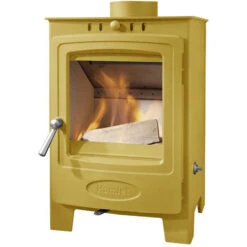 Arada Hamlet Solution 5 Compact Raincoat Yellow Stove, Multi Fuel Wood Burning, Freestanding (S4) Ecodesign Approved, Defra Approved(Arada Hamlet Solution 5 Compact Raincoat Yellow Stove Multi Fuel Wood Burning Freestanding S4 Ecodesign Approved Defra Approved)