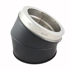 6 Inch (150mm) Black Twin Wall 30 Degree Bend Inc Locking Band(6 Inch Black Twin Wall 45 Degree Bend 2)