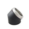 5 Inch (125mm) Black Twin Wall 45 Degree Bend Inc Locking Band(5 Inch Black Twin Wall 45 Degree Bend)