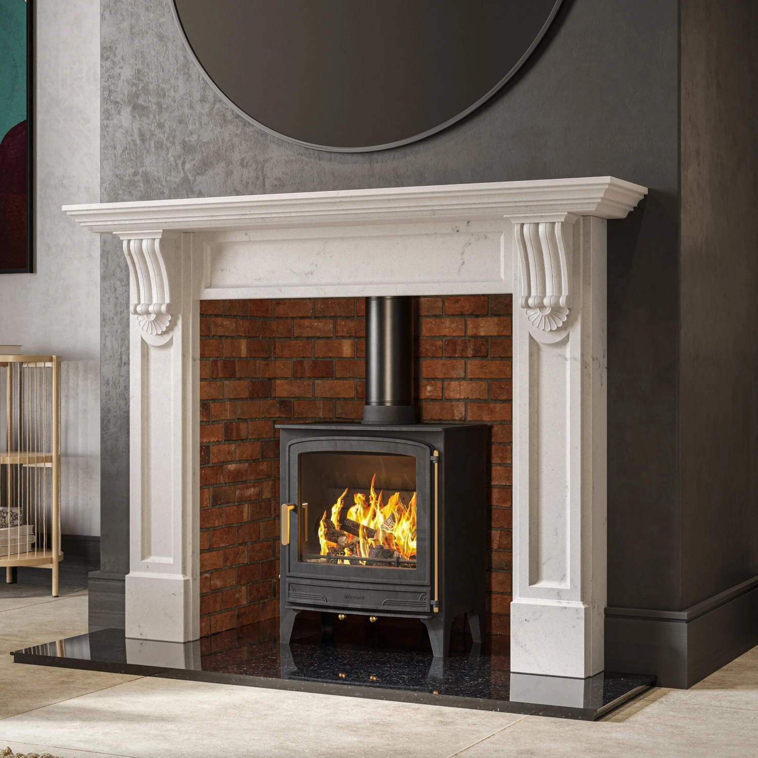 Mazona Warwick Widescreen 5kW Multifuel Woodburning Stove, Freestanding, Eco Design Approved, Defra Approved(Mazona Warwick Widescreen 5kw) 3 Mazona Warwick Widescreen 5kW Multifuel Woodburning Stove, Freestanding, Eco Design Approved, Defra Approved(Mazona Warwick Widescreen 5kw) - Image 3