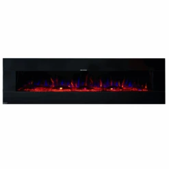 Ezee Glow XL Zara 72"Black Wall Mounted Or Recessed / Built In Electric Fire(Ezee Glow Zara Xl Black Wall Mounted Or Recessed Built In Electric Fire) -Cheap Arizona Shop zara xl logsesize
